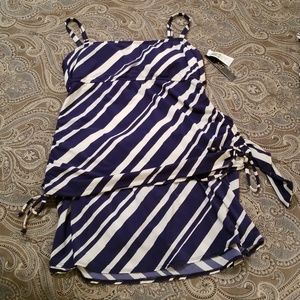 Slimming Nautical Stripe Tankini